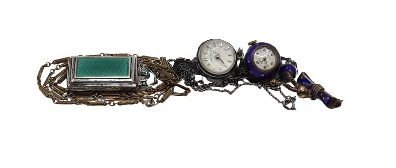 JEWELRY. (3) Assorted Pendant Watches. (1 of 12)