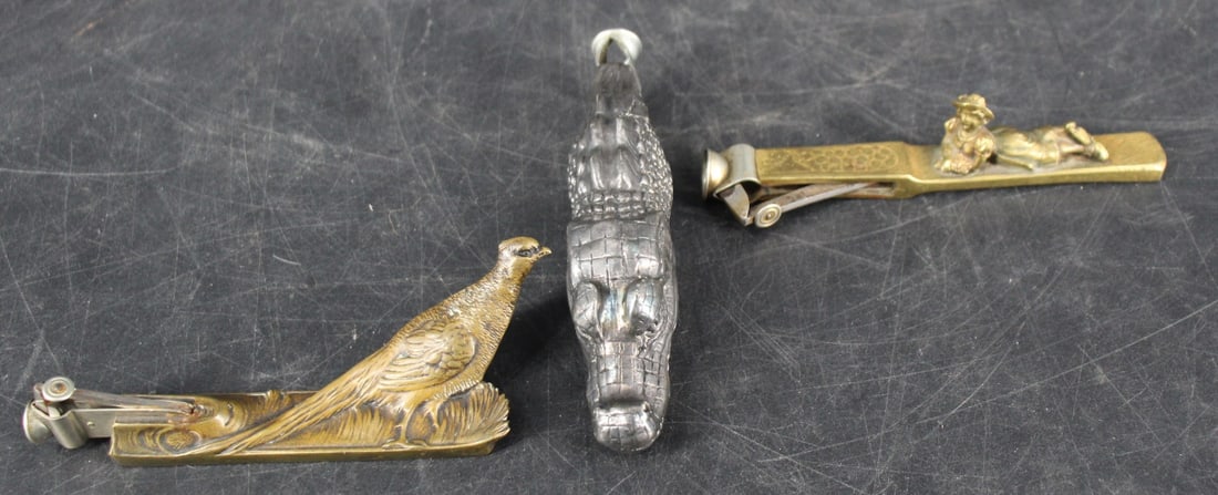 Group of 3  Antique Cigar Cutters Alligator & More (1 of 10)