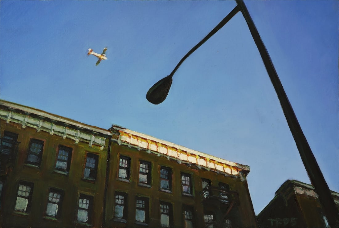 TIM FOLZENLOGEN (AMERICAN, B. 1952).: 'God', 1995. Oil on panel. Signed and dated lower right. Verso: MB Modern Gallery Labels. Note: Includes 6 signed postcards from the artist. Property from a New Rochelle, NY collection. Dimensions: 10