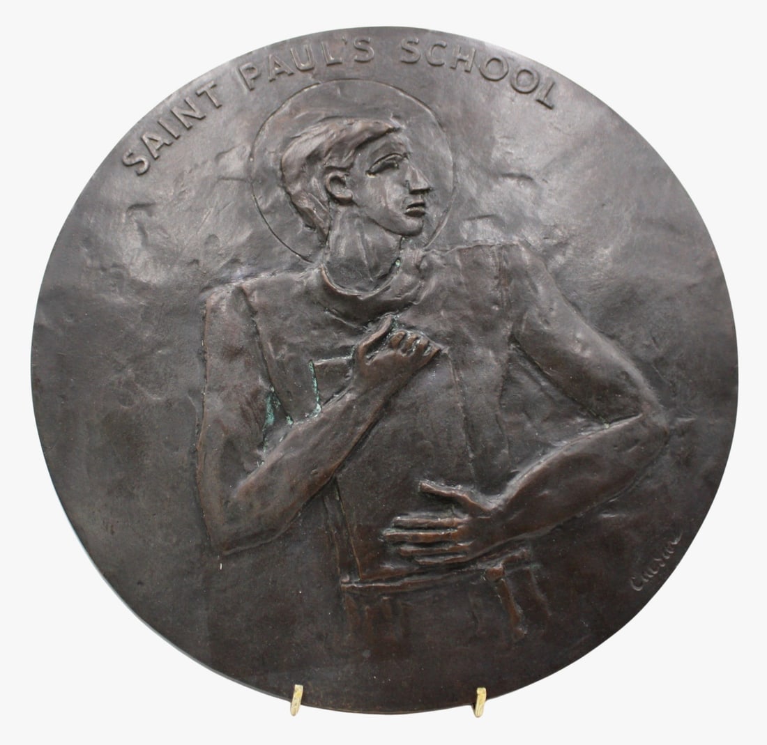 DORIS PORTER CAESAR (USA, 1892-1971).: This nice original bronze plaque comes with a book. From a Flushing, Queens, NY estate. - Dimensions: 12" dia.