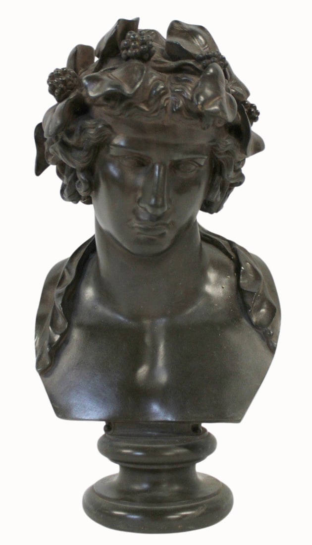 FERDINAND BARBEDIENNE Signed Bronze Bust.: F Barbedienne foundry and other mark. From a Garden City LI estate. - Dimensions: 14.25" h