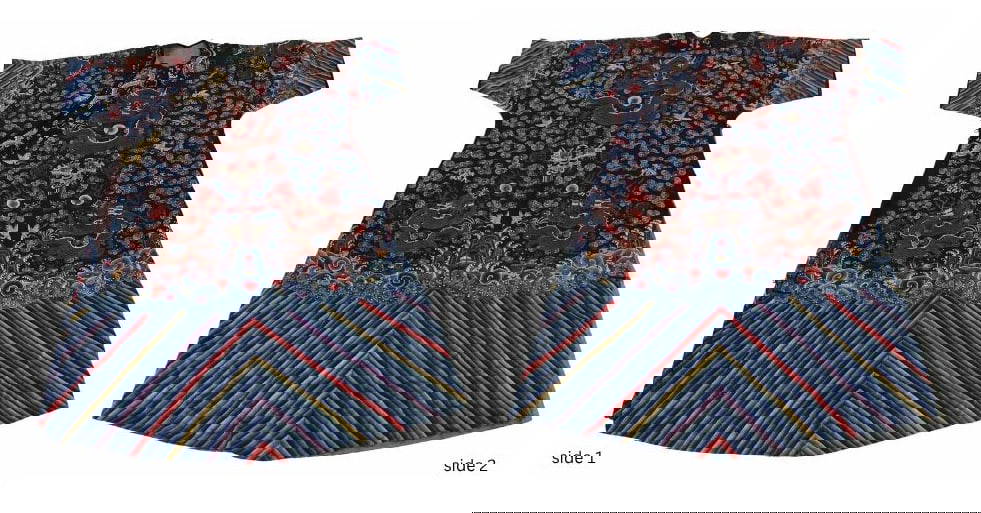 Chinese Embroidered Dragons and Cranes Robe.