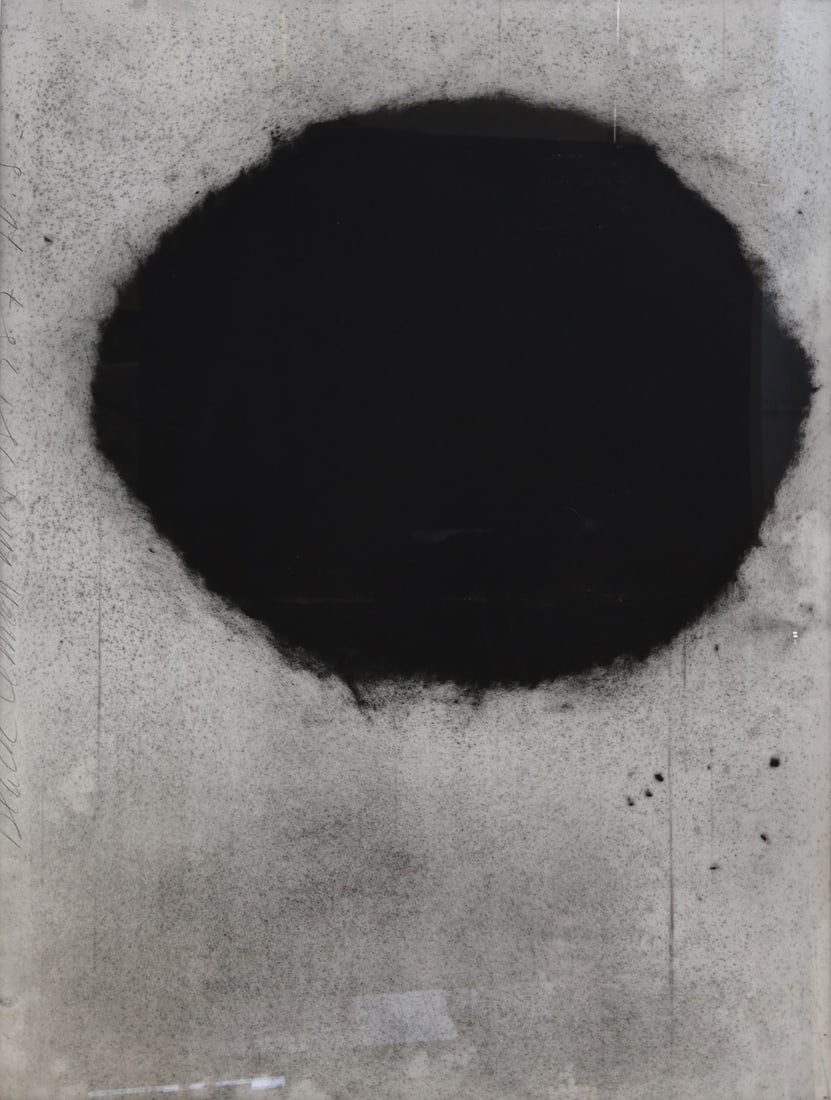 DONALD SULTAN (AMERICAN, b. 1951).: 'Black Lemon'. 1987. Aquatint in black on woven paper. Signed, titled, and dated vertically on left side in pencil. Numbered '8/75' lower margin in pencil. Property of the Collection of David Klasfeld