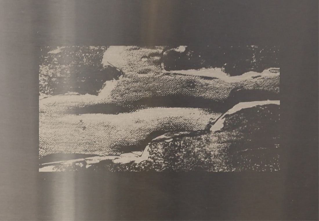 CHRISTIAN ECKART (CANADIAN, b. 1959).: Cimabue Restoration (from the Brooklyn Academy of Music II portfolio or BAM II portfolio). 1989. Etching on stainless steel. Verso: Etched signature, date, and numbered '6/75'. Published by Parasol Pr