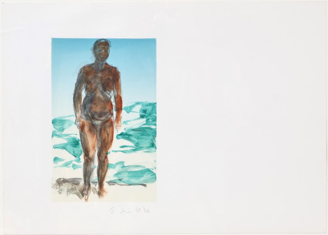 ERIC FISCHL (AMERICAN, b. 1948) [2 WORKS].: Two Works From the 'Bathers Series'. 1986. Lithograph in colors. Each signed and dated lower middle in pencil. Property of the Collection of David Klasfeld. Dimensions: 13.50" h x 18.50" w.
