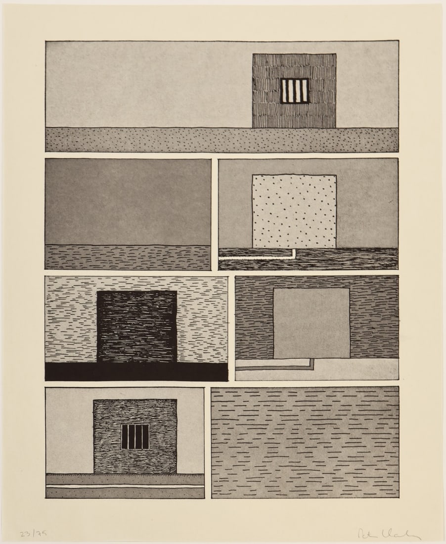 PETER HALLEY (AMERICAN, b. 1953).: 'Untitled'. (from Brooklyn Academy of Music portfolio BAM III). Lithograph on paper. Signed and numbered '23/75' lower margins in pencil. Property of the Collection of David Klasfeld. Dimensions: Imag