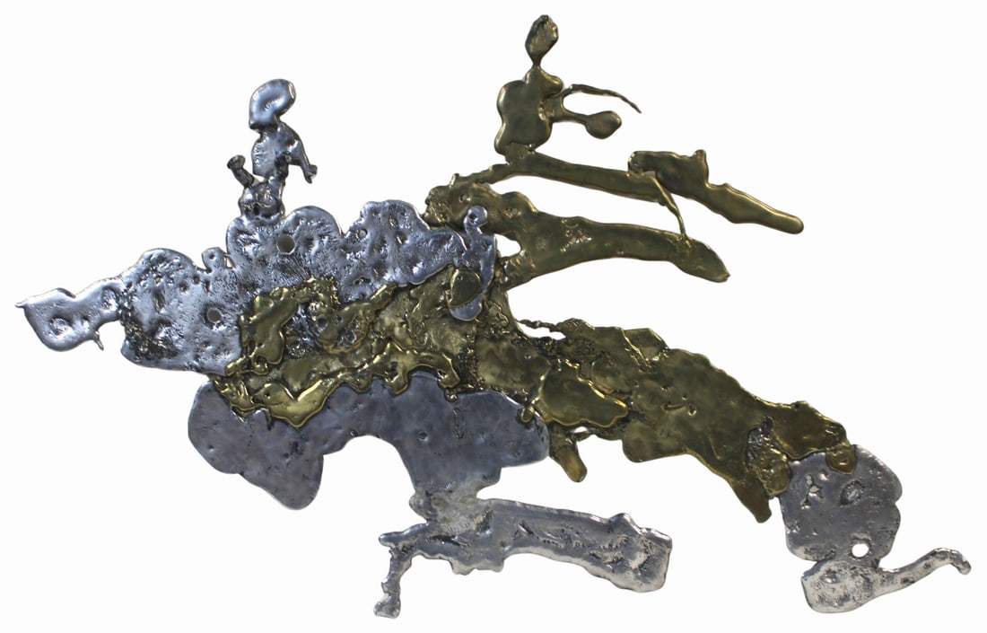 SILAS SEANDEL (USA, Born 1937).: Large 2 tone bronze wall sculpture. Signed Silas Seandel. From a Harrison, NY estate. - Dimensions: 37" x 60"