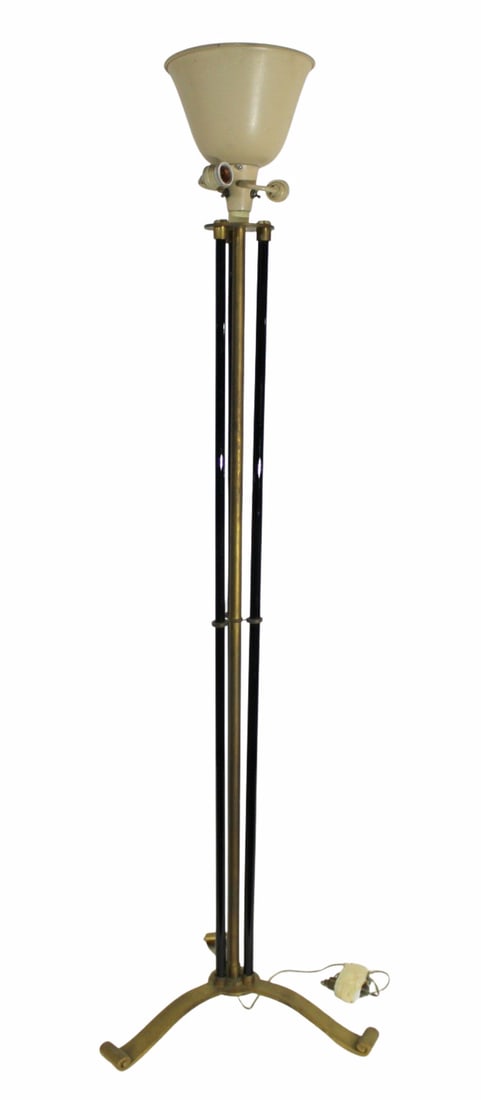 Gilt & Patinated Bronze Art Deco Floor Lamp.: From a West 85th St NYC estate. - Dimensions: 68" h x 20"