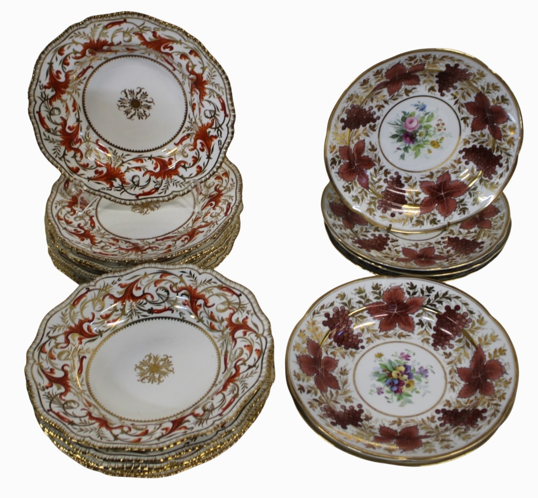 Lot of Assorted Porcelain Including Russian.: To include 3 plates (9.75"); 3 bowls (10") signed and 6 plates (10.5") and 6 bowls (10.25") marked. From a Huntington, Long Island estate.