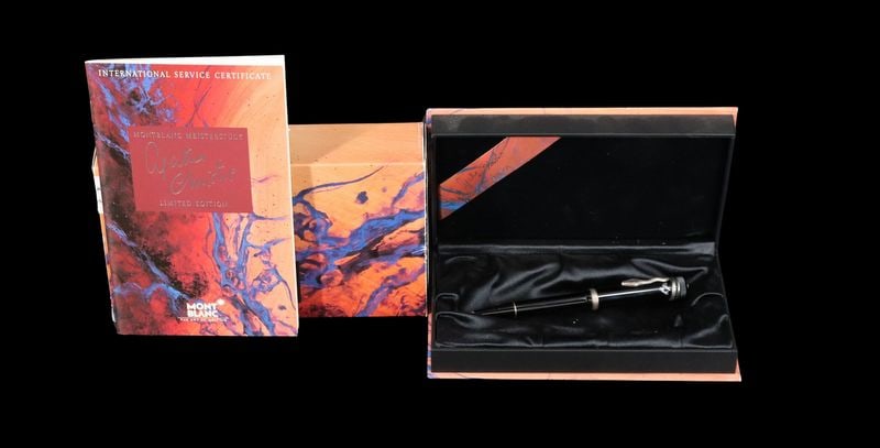 Cased Montblanc Writers Edition Agatha Christie: Ball Point Pen. A cased German Montblanc Writers Edition Agatha Christie Meisterstuck ballpoint pen, Ref #: 28607. This pen, was crafted in 1993, and is numbered 10712 out of 25,000, features sterling