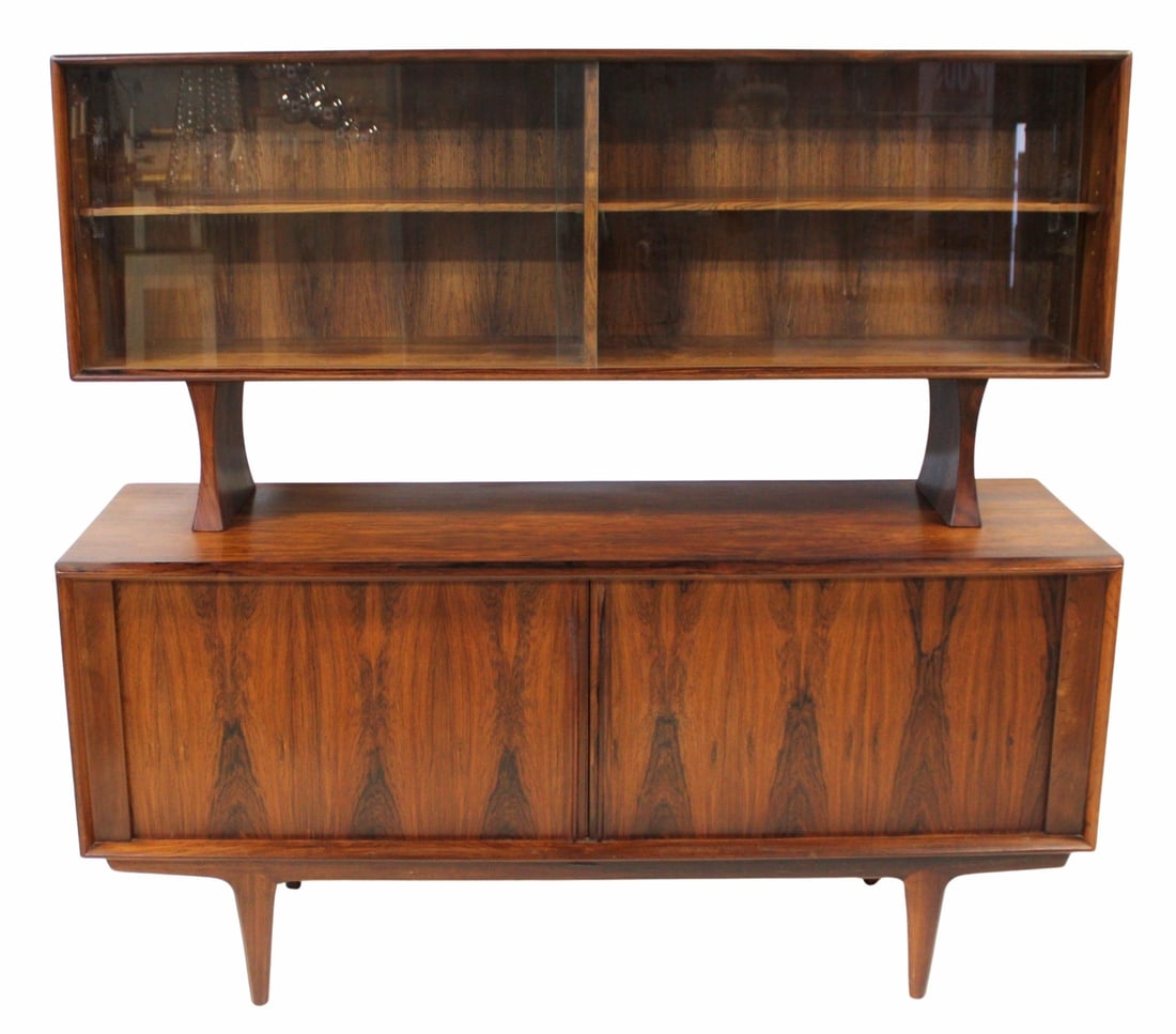 Midcentury Bernhard Pederson & Son Rosewood: Sideboard / Cabinet. From a Spring Valley, NY estate. - Dimensions: 61" h x 65" w x 20" d.