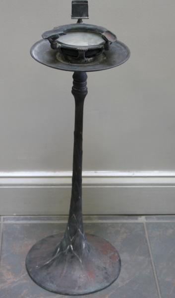 Tiffany & Co. Smoking Stand.: Marked on bottom, "Tiffany Studios New York 1651." Height is adjustable. From a Port Chester, NY home. Dimensions: 10" bottom diameter.