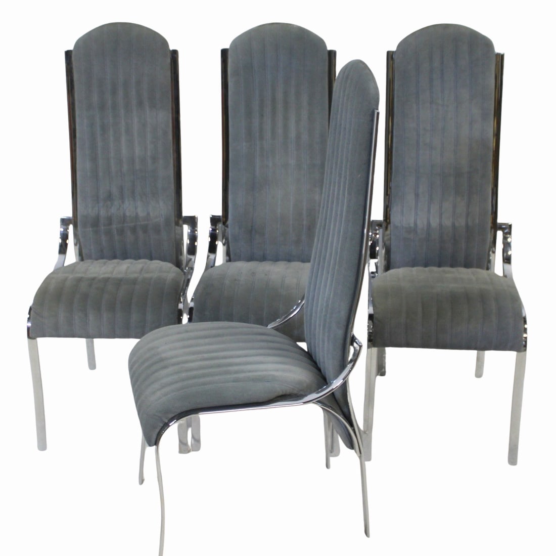 1970 Italian Vintage 4 Curved High Back Chrome (1 of 6)