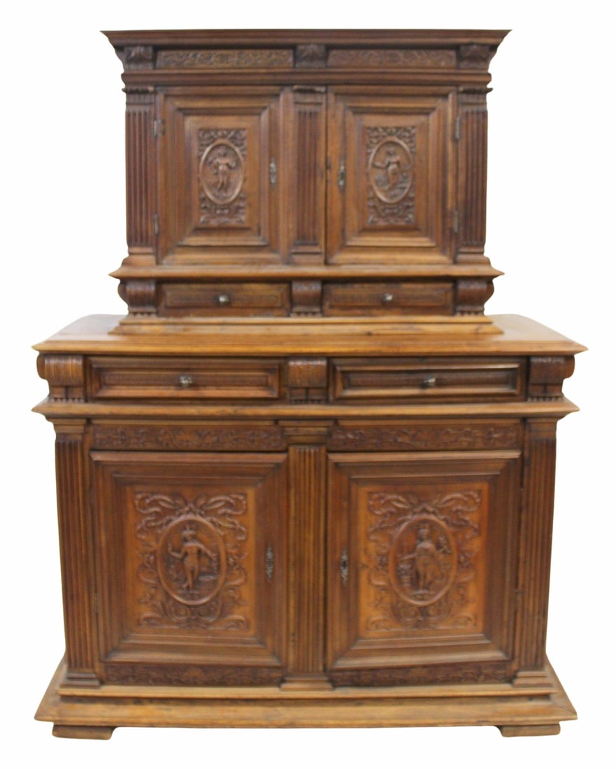 17th/18th Century Highly Carved Step Back Cabinet. (1 of 16)