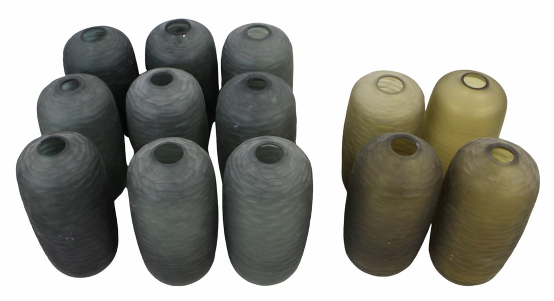 (3) Salviati Italian Smoked Gray Murano Vases. (1 of 10)