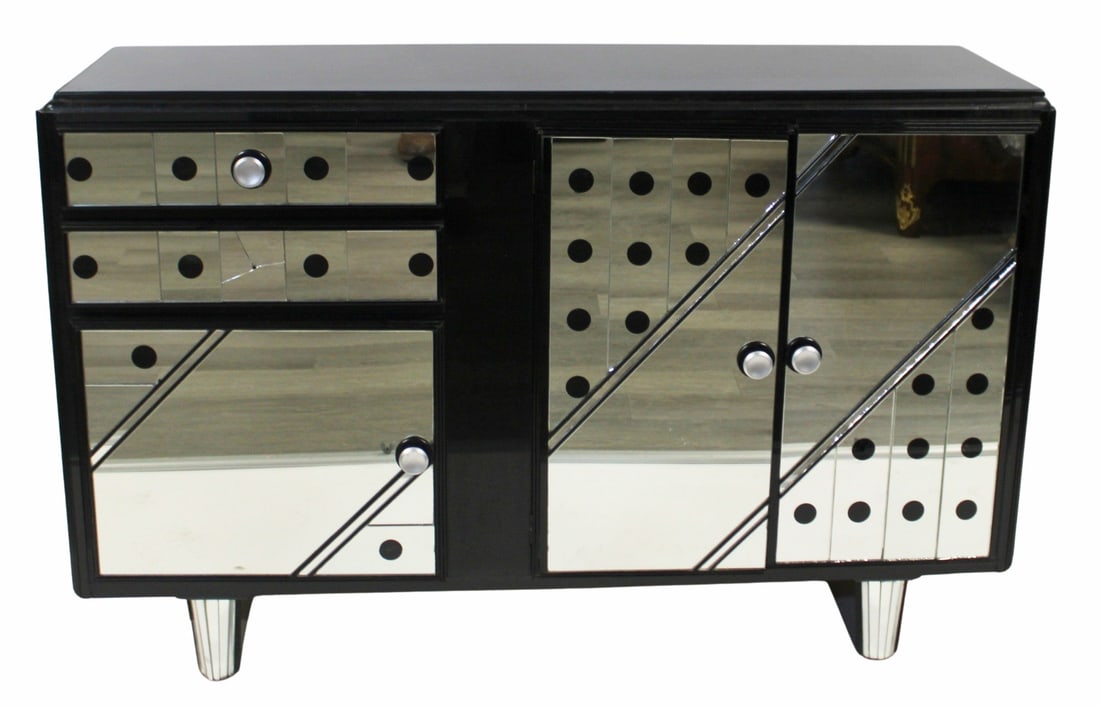 Art Deco Style Mirrored and Ebonized Chest. (1 of 8)