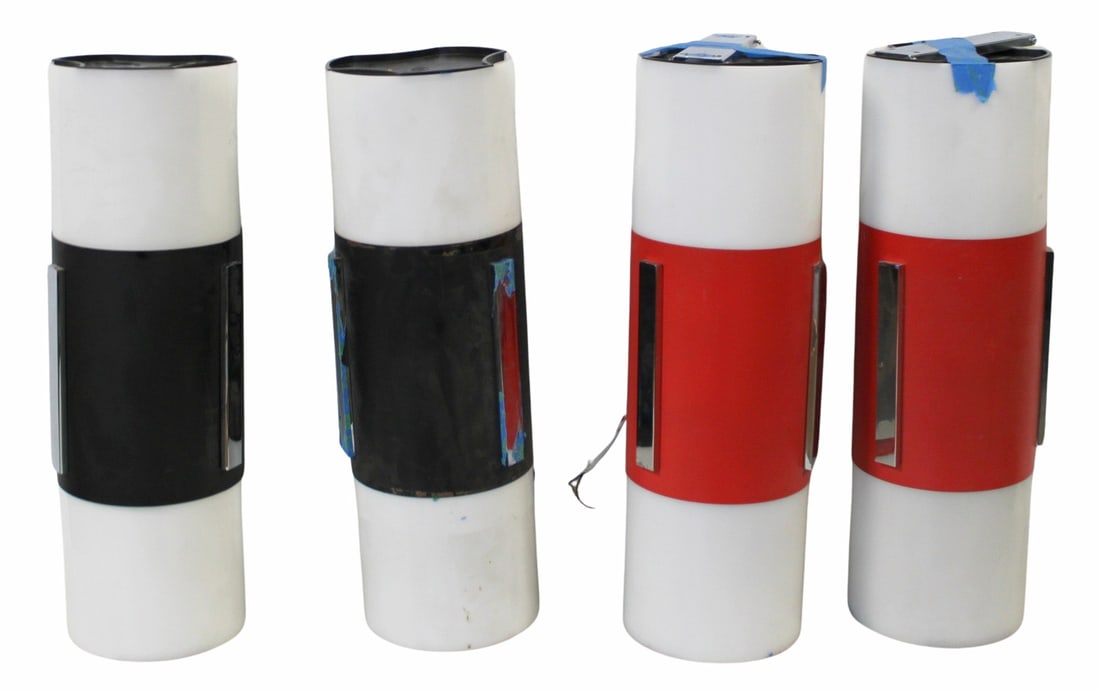 (4) Large Cylindrical Acrylic Sconces. (1 of 8)