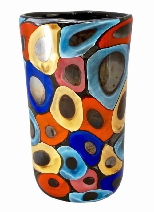 Camozzo 1990 Modern Black Azure Murano Vase. (1 of 3)