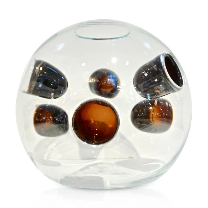 1980s Vistosi Organic Murano Glass Round Vase. (1 of 8)
