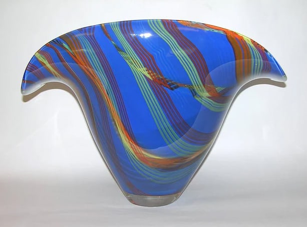 Davide Dona Blown Murano Glass Vase. - 2