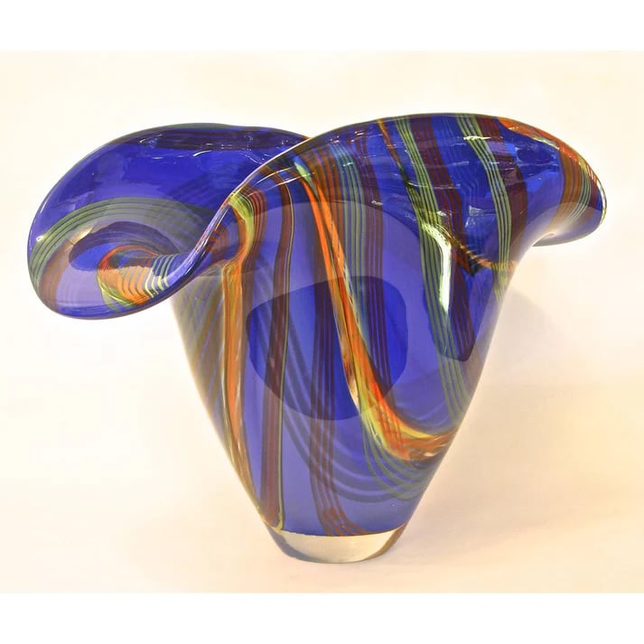 Davide Dona Blown Murano Glass Vase. - 4