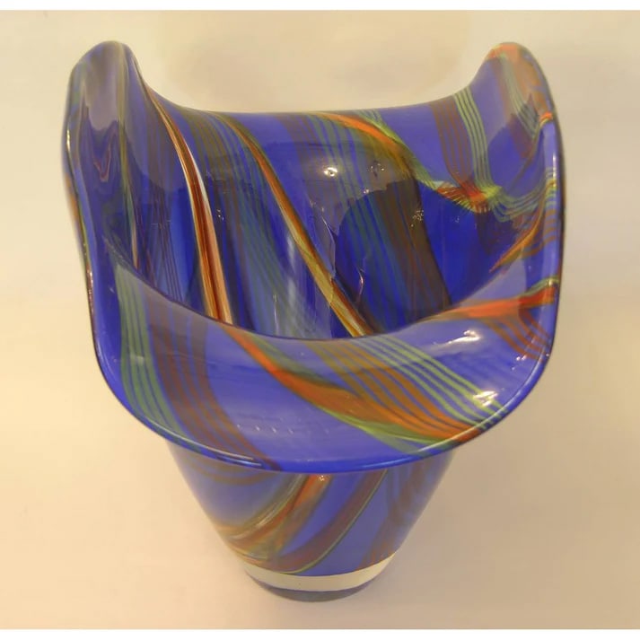 Davide Dona Blown Murano Glass Vase. - 5