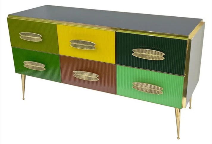 Bespoke Italian Modern Multi-Color 6-Drawer Chest: or Dresser. Choose your colors to bring your personality into your space! Cosulich Interiors & Antiques’ biggest aspiration, through this Contemporary Collection, is to communicate the