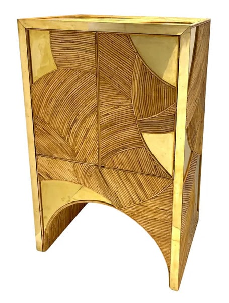 Contemporary Italian Bamboo Cabinet Bar. (1 of 7)