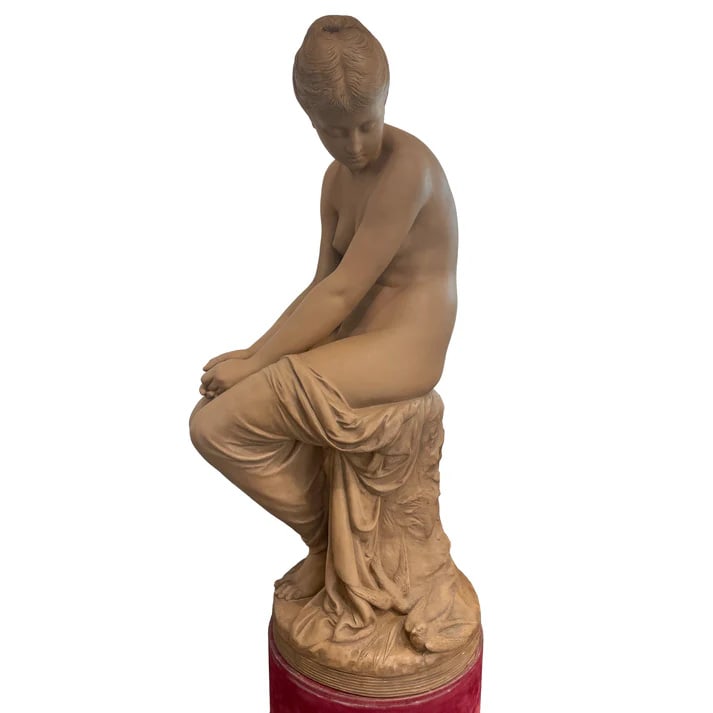 19th C French Antique Signed Terracotta Sculpture. (1 of 8)