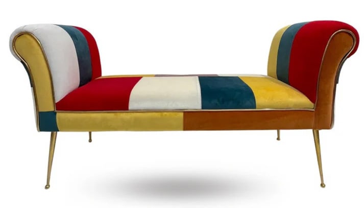 Contemporary Italian Mondrian Upholstered Bench. (1 of 6)