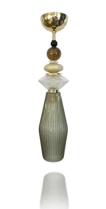 Custom Italian Crystal Gold and Gray Green Murano (1 of 8)