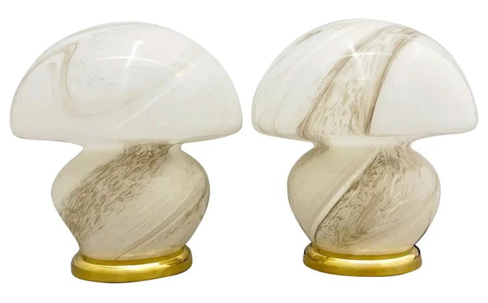 1970s Vintage Italian Pr of Alabaster Murano Glass (1 of 7)