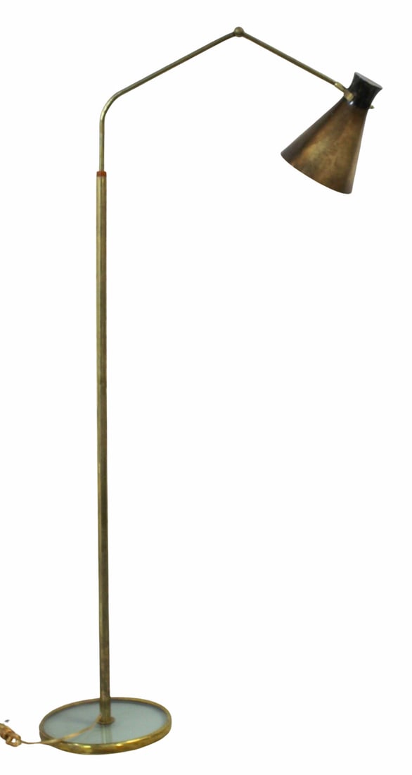Vellum Floor Lamp with Adjustable Arm and Glass (1 of 6)