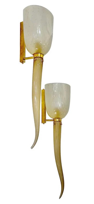 Modern Art Deco Style Murano Glass Wall Lights. (1 of 8)