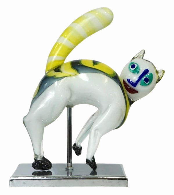 Alfredo Barbini Italian Murano Glass Cat Sculpture (1 of 8)