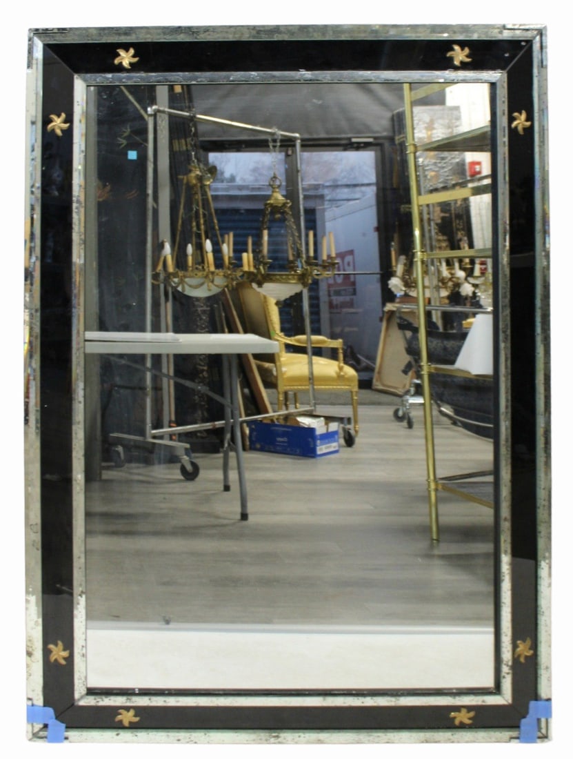 Large Art Deco Cobalt To Clear Mirror. (1 of 11)
