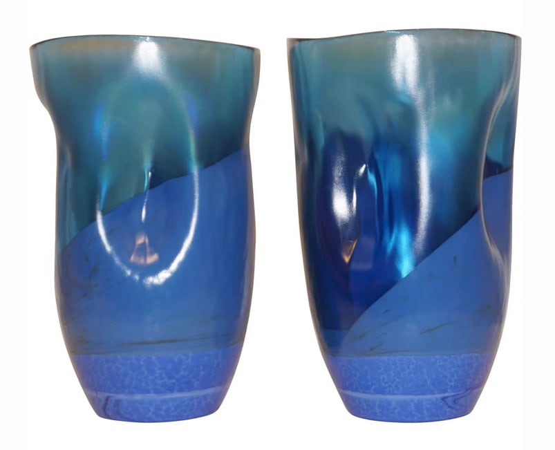 Pair of Contemporary Iridescent Royal Blue Murano (1 of 7)
