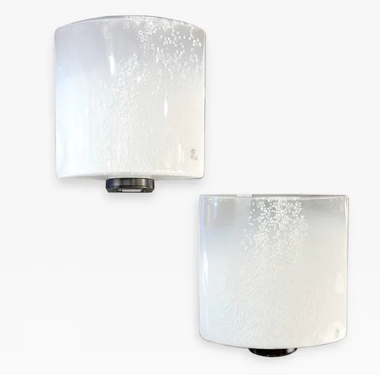 (4) Leucos Italian Murano Glass Sconces. (1 of 8)