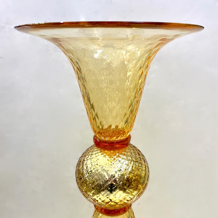 (2) Large Gold Murano Vases. - 8