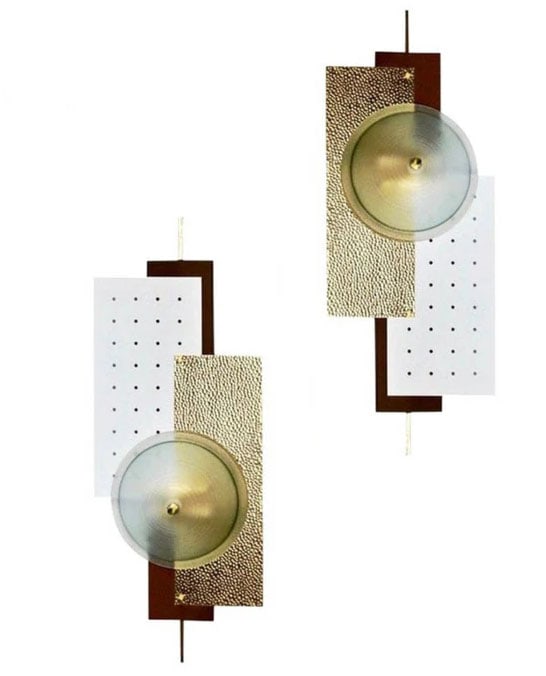 Italian Modernist Pair of Geometric Sconces (1 of 8)