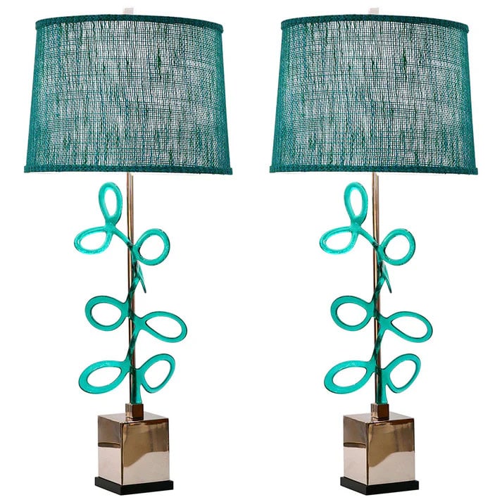 Italian Pair of Table Lamps with Murano Glass (1 of 8)