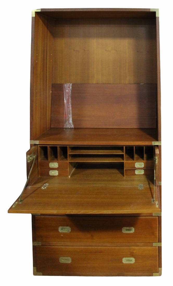 Midcentury Campaign Style Secretary/Bookcase. (1 of 5)