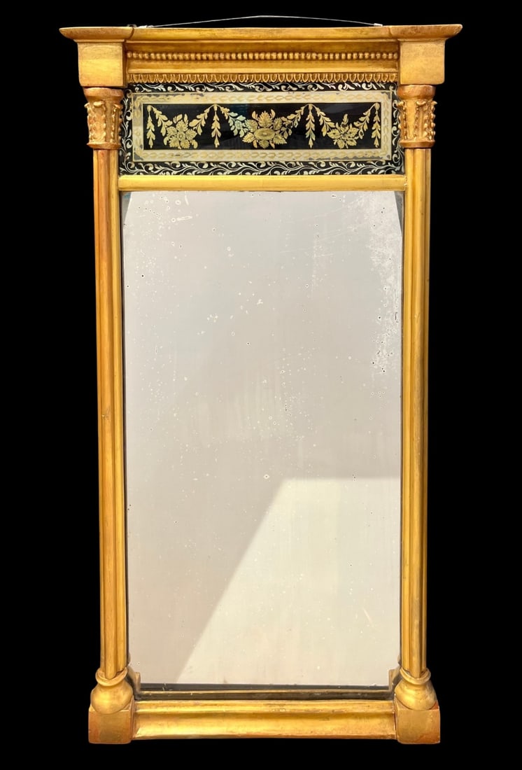 English Regency Giltwood Mirror with Carved Frame. (1 of 9)