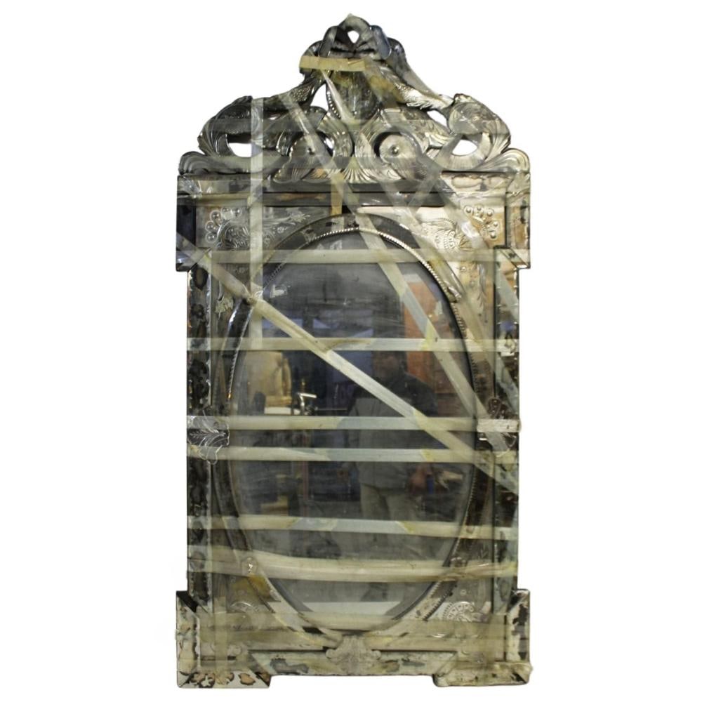 Large Antique Venetian Mirror, As Is Condition. (1 of 10)