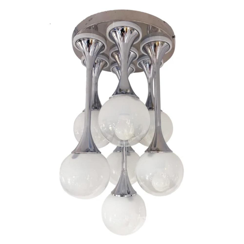 960 Reggiani Italian Vintage 7 Globe Pendant/Light (1 of 8)