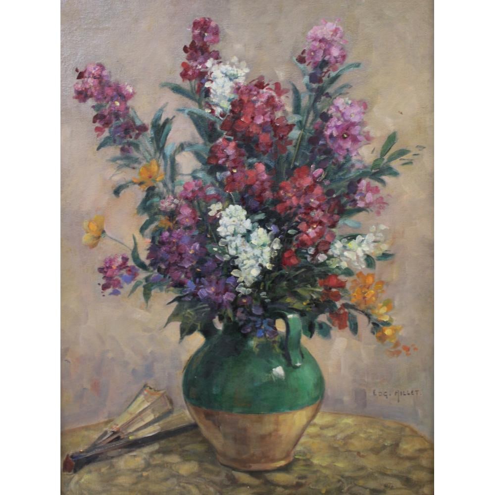 E D G AILLET Signed Oil On Canvas Still Life . (1 of 7)