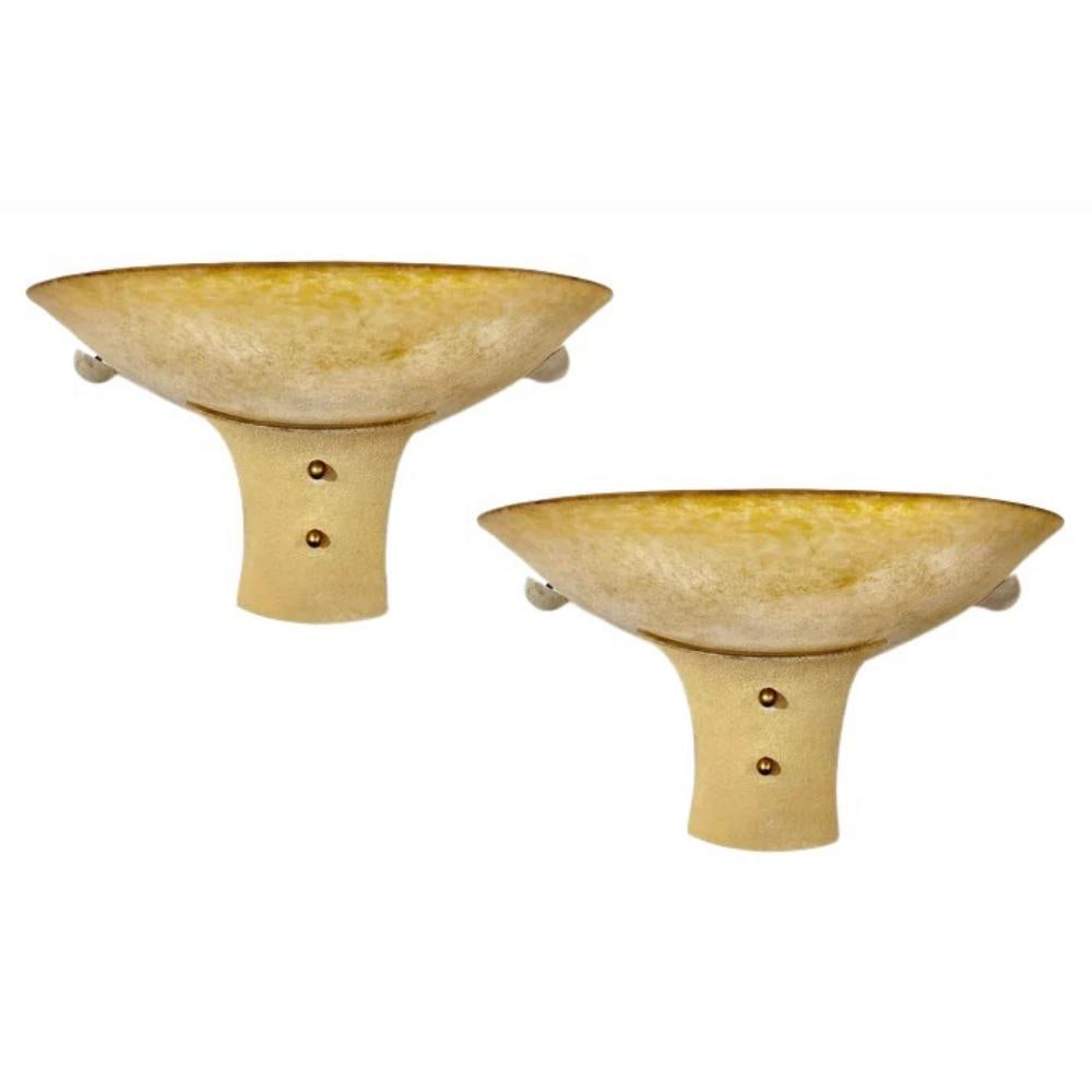1940s Italian Pair of Scavo Murano Glass Sconces. (1 of 8)
