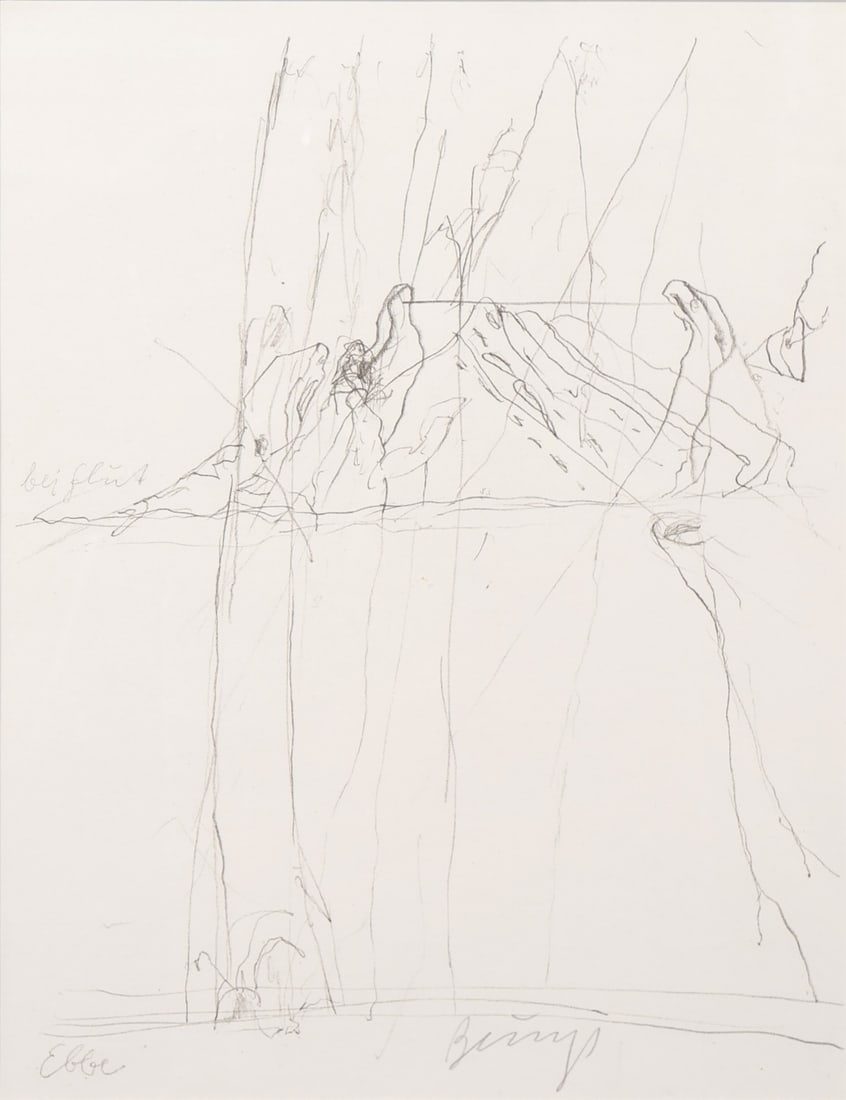 JOSEPH BEUYS (GERMAN, 1921-1986).: Three Plates from 'Drawings for Codices Madrid by Leonardo da Vinci'. 1975. Granolithographs on wove paper. Signed and numbered '69/100' lower right. Provenance: Bjorn Ressle Fine Art, NYC; Clare Walk