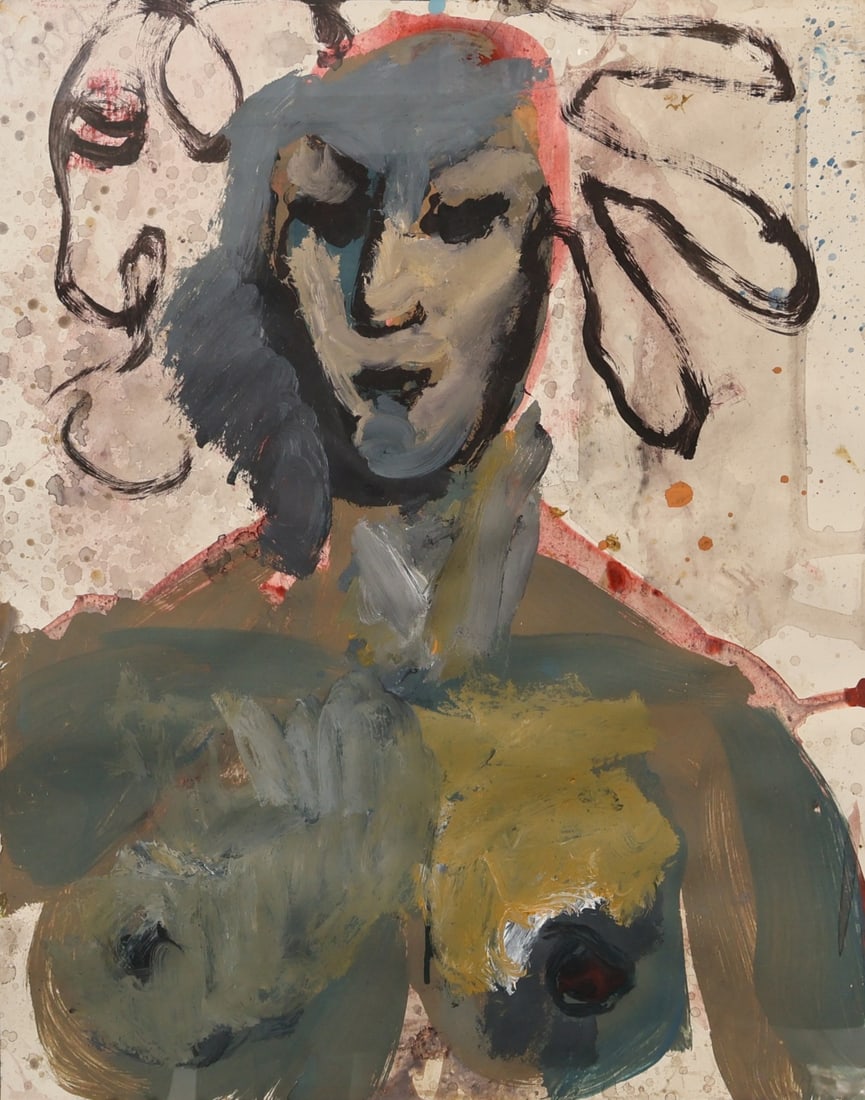 ALEXANDER RUTSCH (AUSTRIAN, 1916-1977).: Nude Portrait. Oil on paper. Apparently unsigned. Property from a New Rochelle, NY collection. Dimensions: 27.75" h x 21.75" w. Frame: 40" h x 34" w.