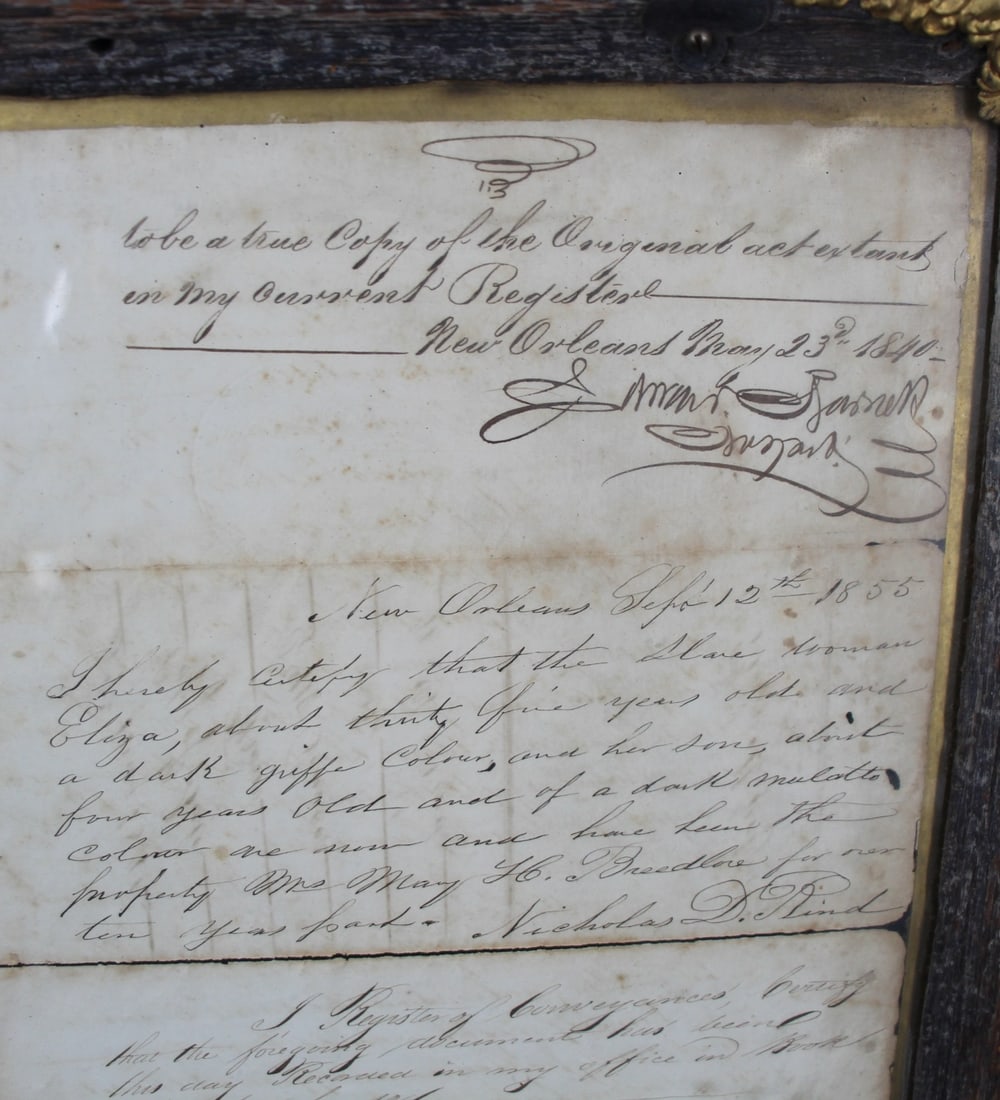 2 Antique Slave Documents Framed - 12
